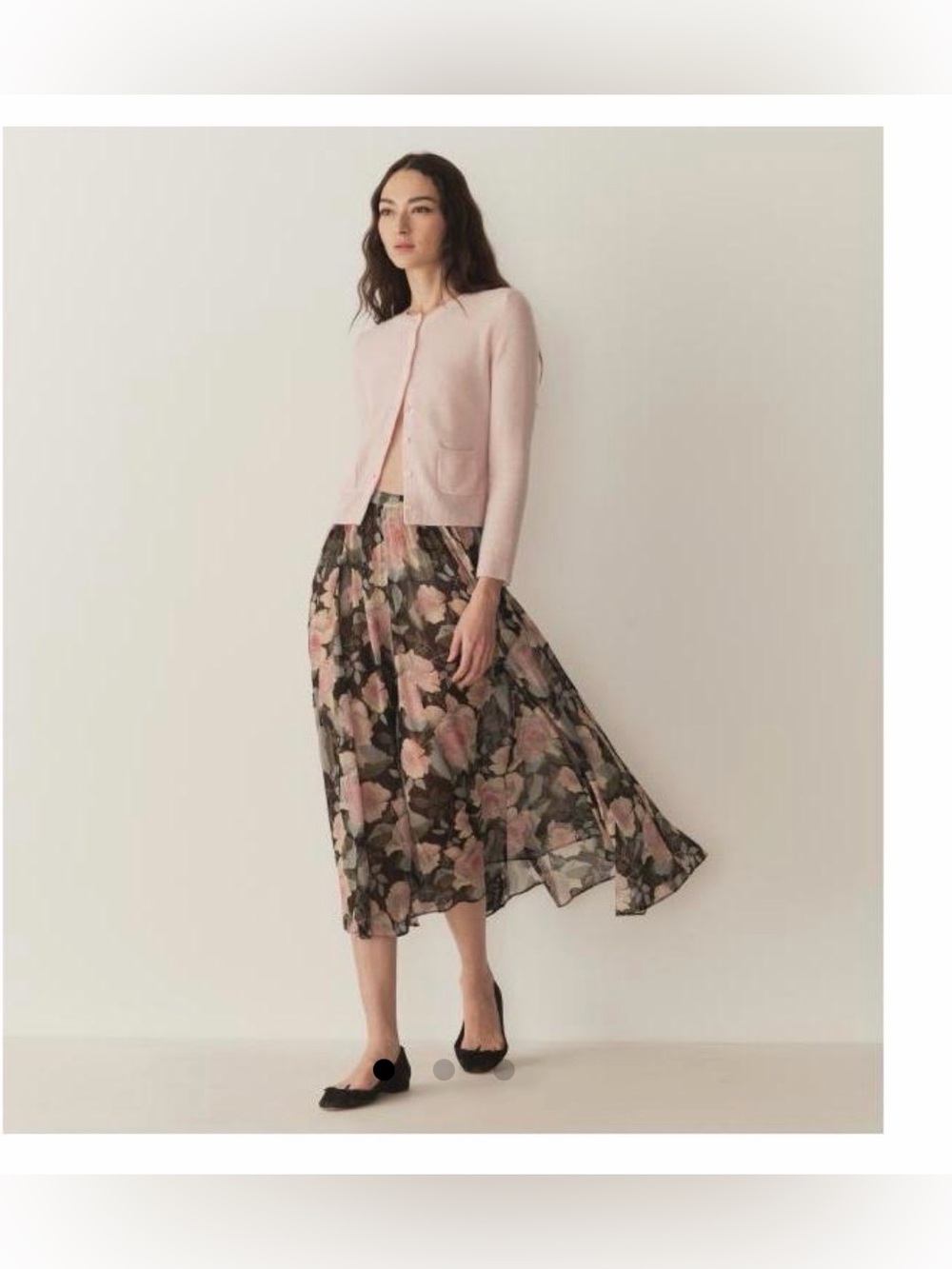 DOEN Women's Floral Pleated Skirt - Pink & black